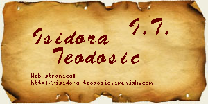 Isidora Teodosić vizit kartica